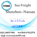 Consolidação de LCL Porto de Shenzhen para Nassau